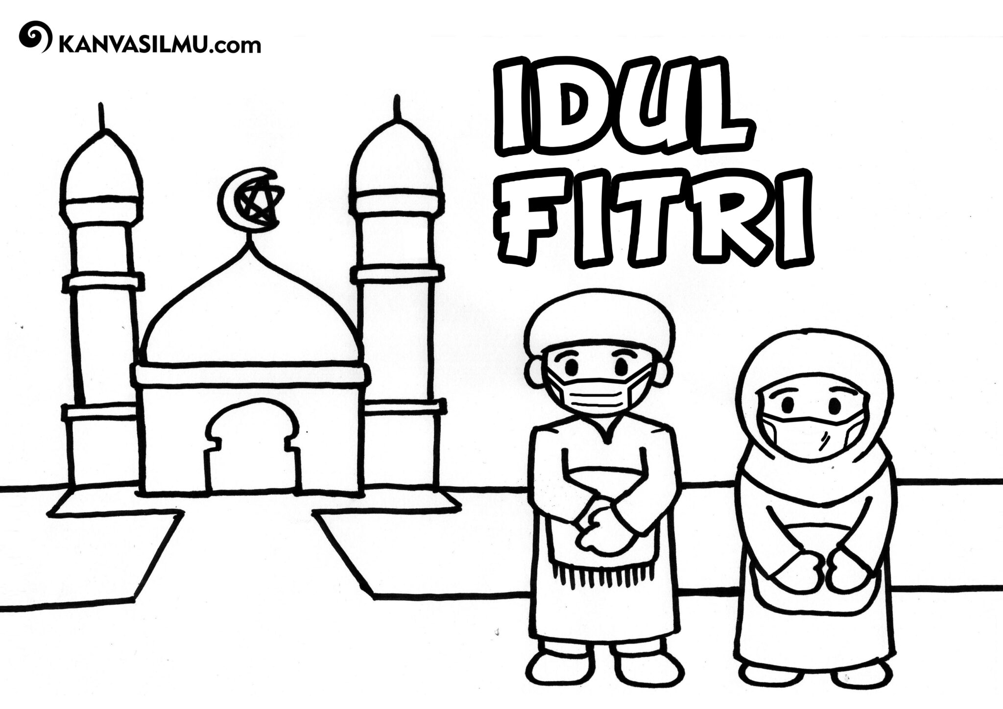 Mewarnai Kartu Ucapan Selamat Idul Fitri